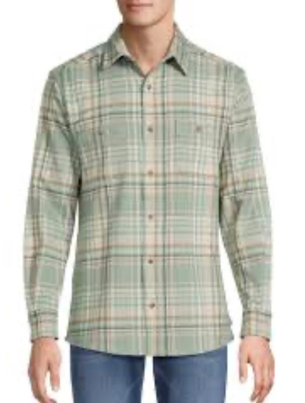Rowm Big & Tall Nomad Collection Long Sleeve Large Plaid Corduroy Shirt